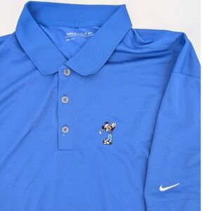 Nike Golf Mickey Mouse Dri-FIT Polo Shirt Mens XXL Blue Disney Embroidered Logo